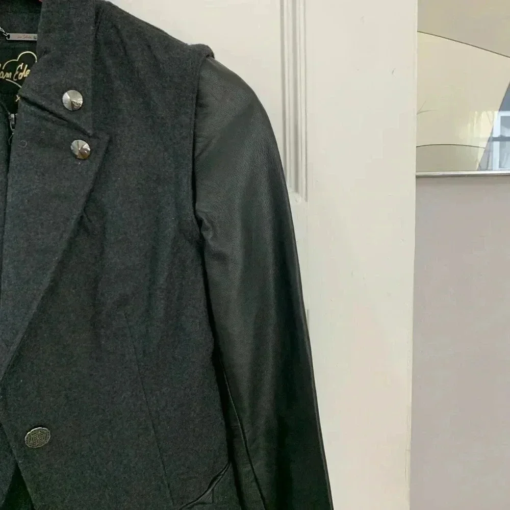Sam Edelman Faux Leather Sleeve Spring Jacket - Picture 5 of 11